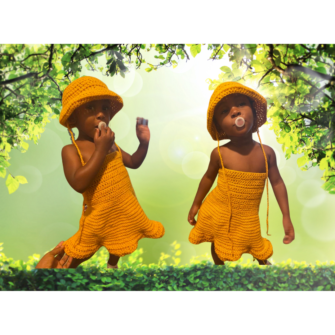 Spring Bucket Hat & Dress Set